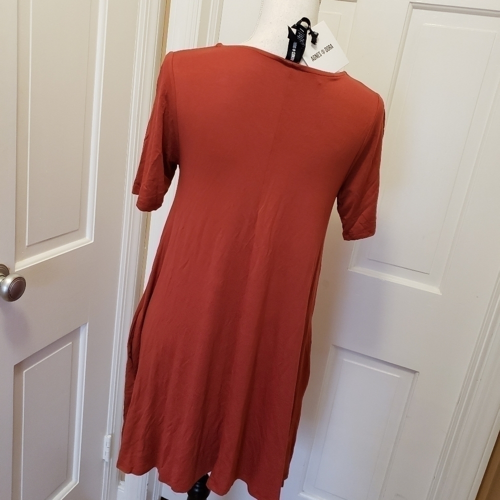 NWT Agnes & Dora Terrecotta Swing Tunic Size XS (936) - Picture 5 of 11